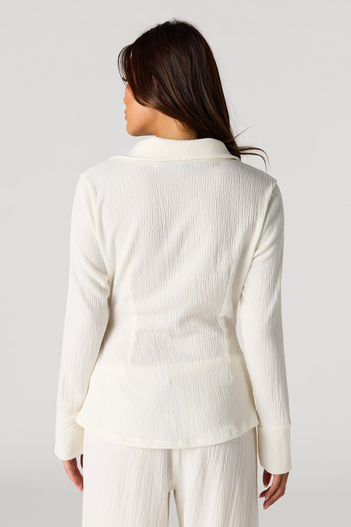 Alt View 2. Textured Wrap Blouse - White