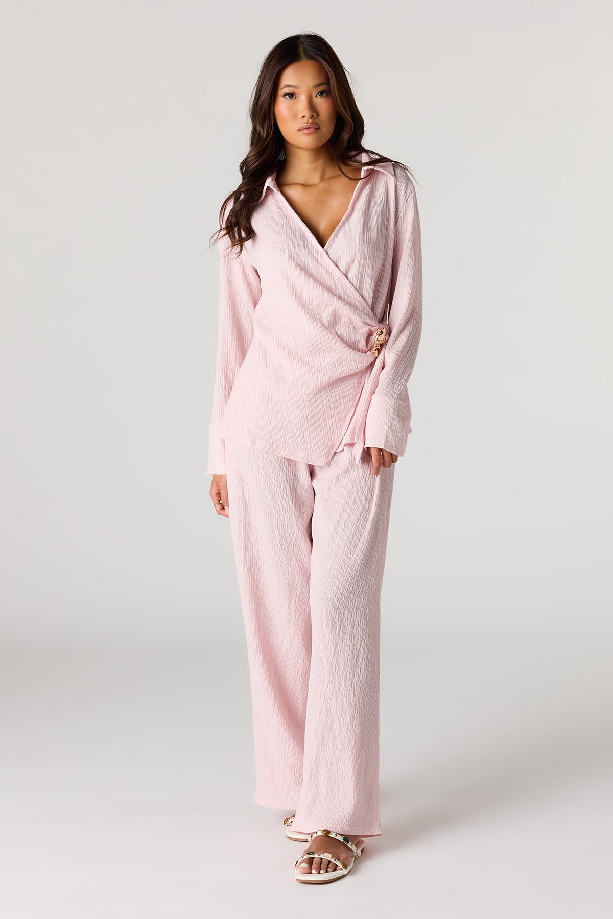 Alt View 3. Textured Wrap Blouse - Lilac