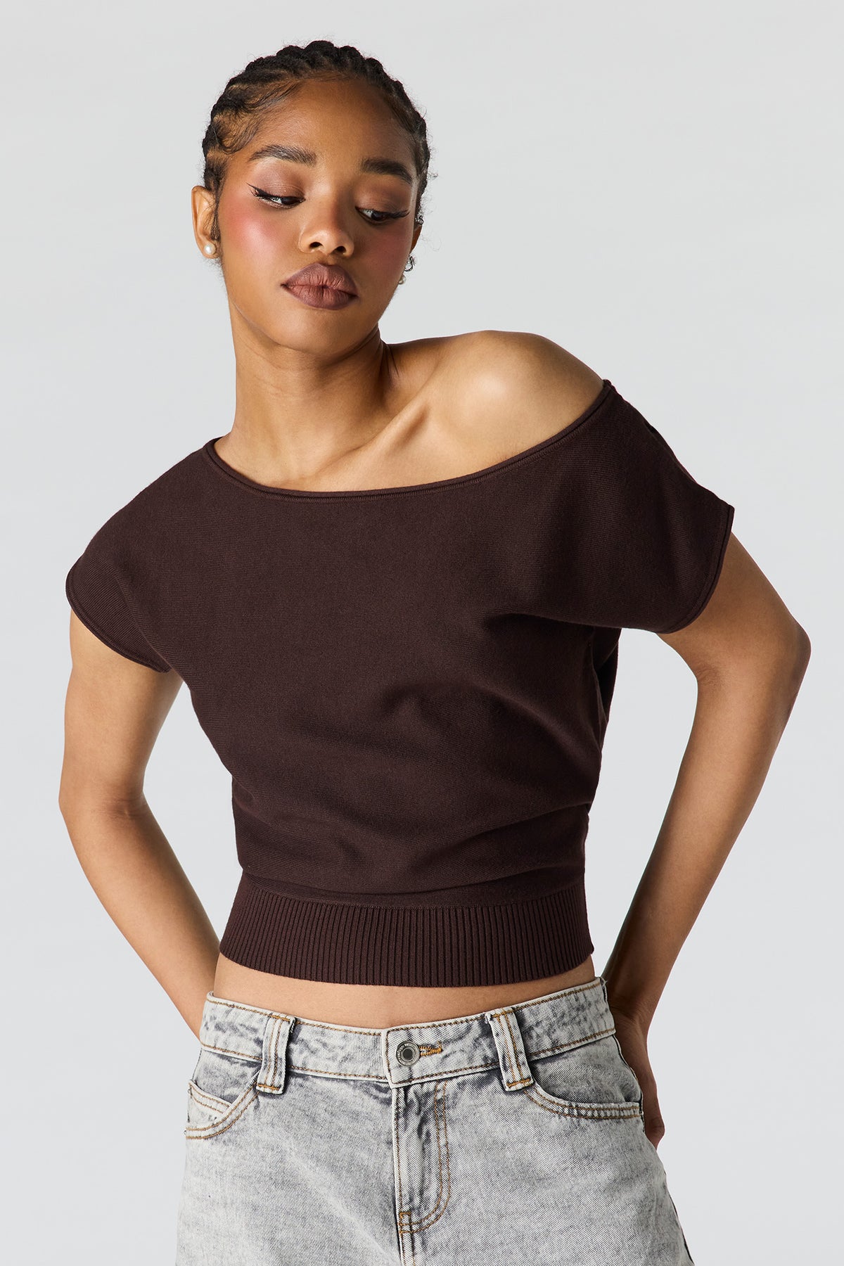 Haut en tricot à épaule unique