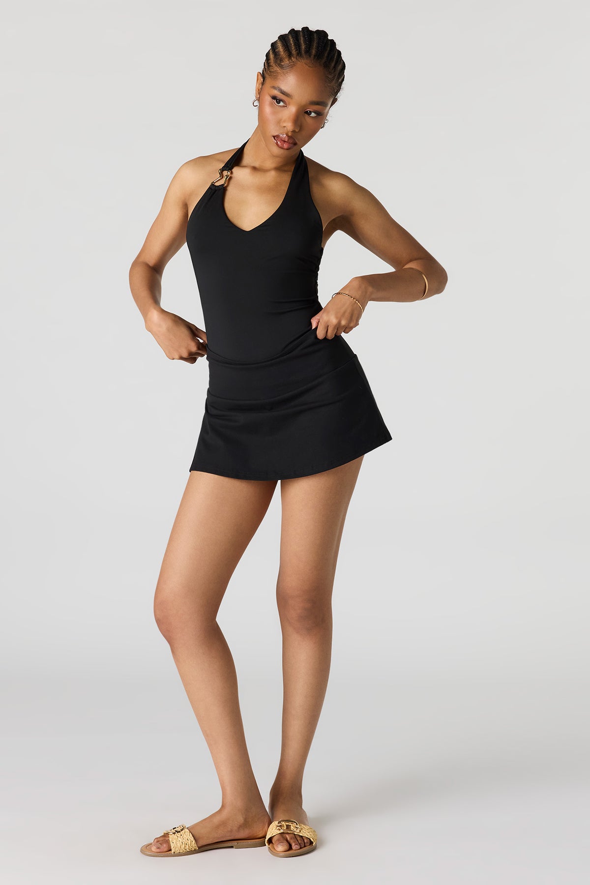Alt View 3. Contour Halter Bodysuit - Black