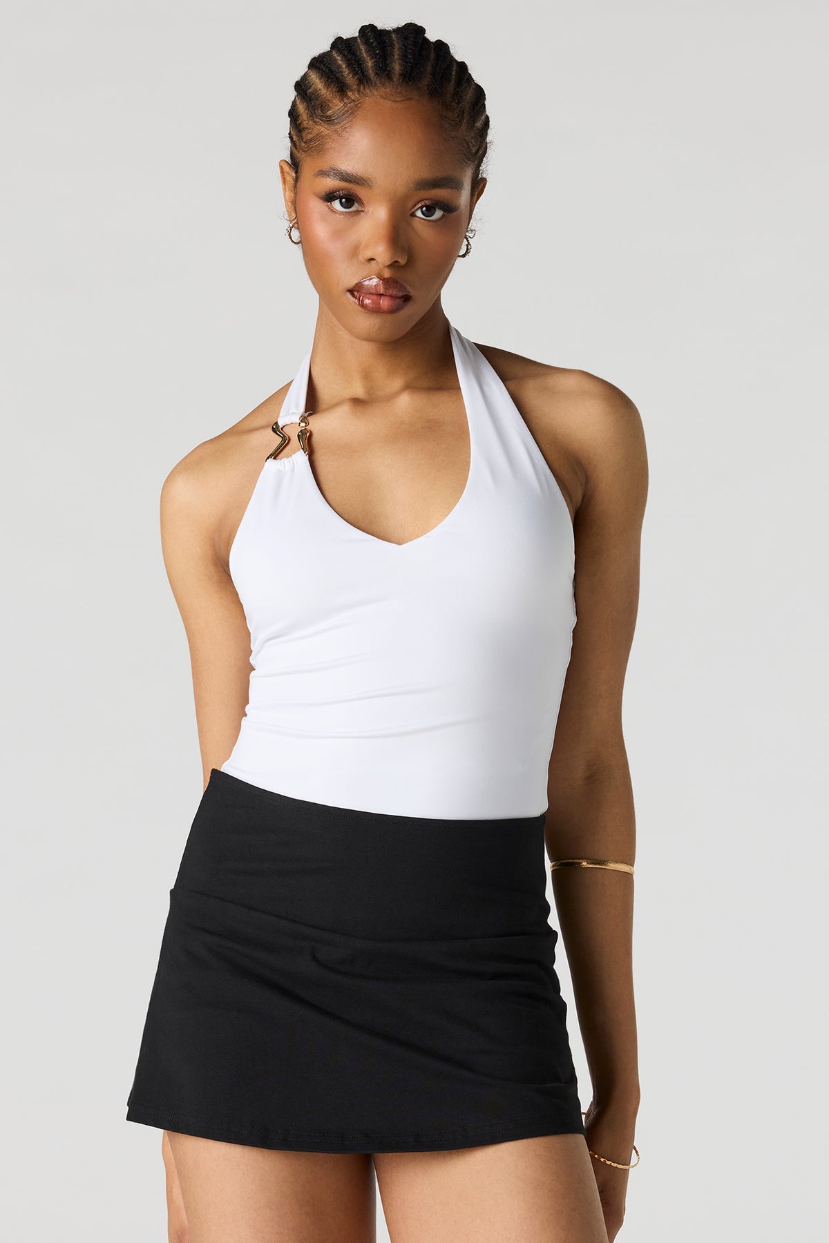 Contour Halter Bodysuit - White