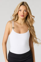 Contour Shell Detail Scoop Neck Bodysuit