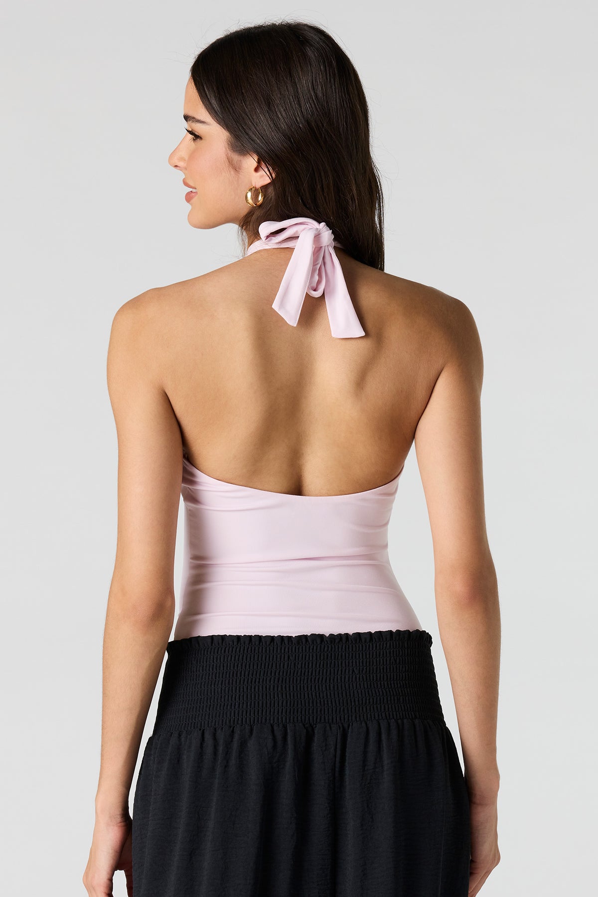 Alt View 2. Cut-Out Halter Bodysuit - Lilac