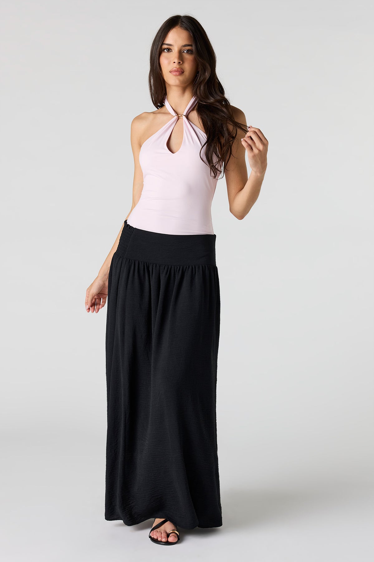 Alt View 3. Cut-Out Halter Bodysuit - Lilac
