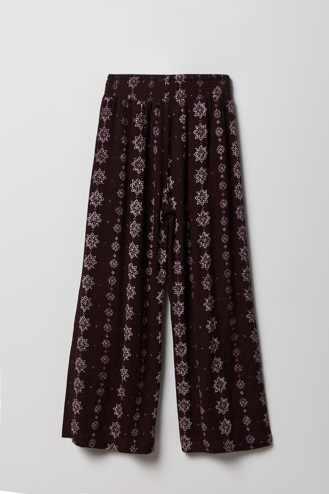 Alt View 2. Girls Smocked Palazzo Pant - Brown