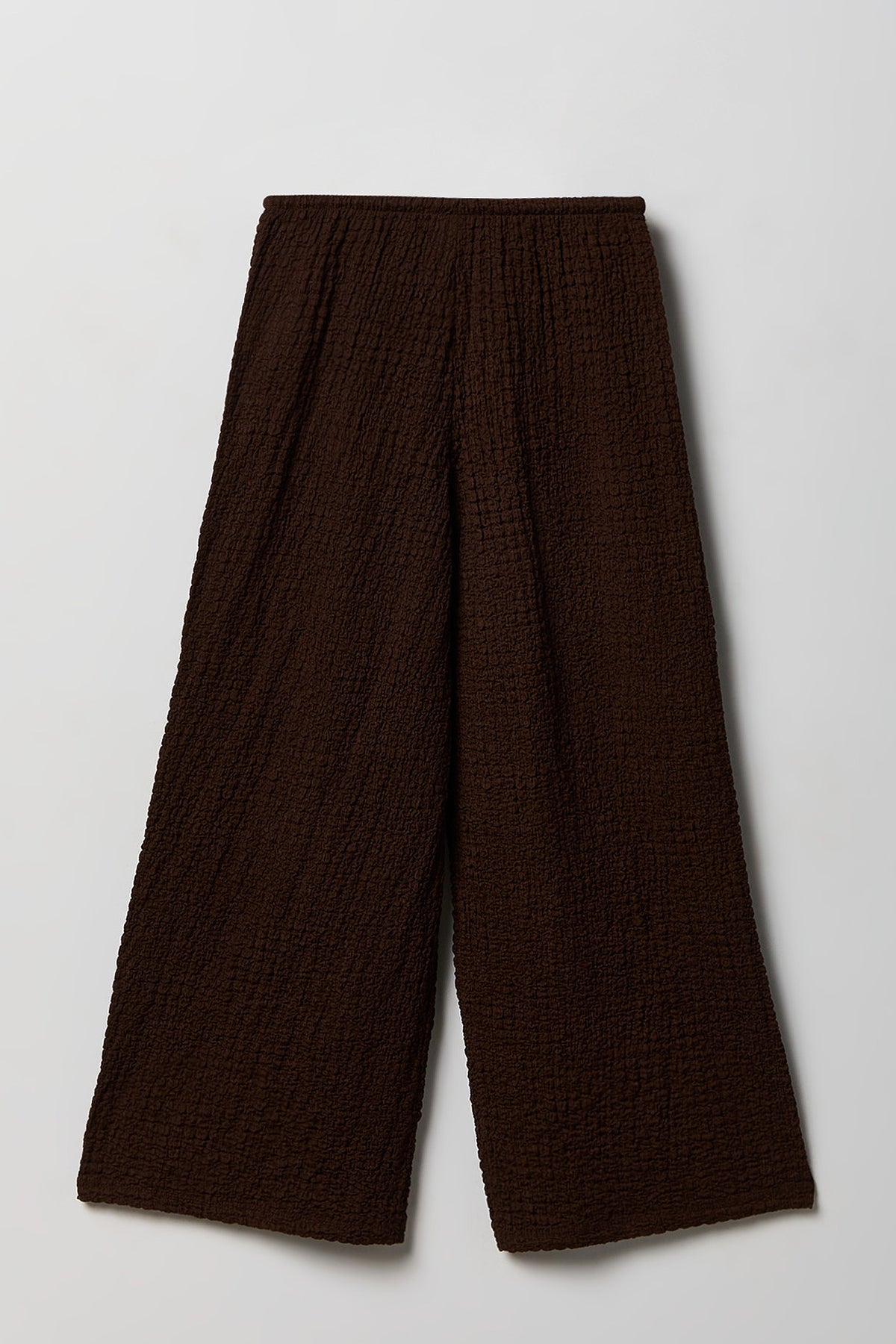 Alt View 2. Girls Textured Wide Leg Pant - Brown