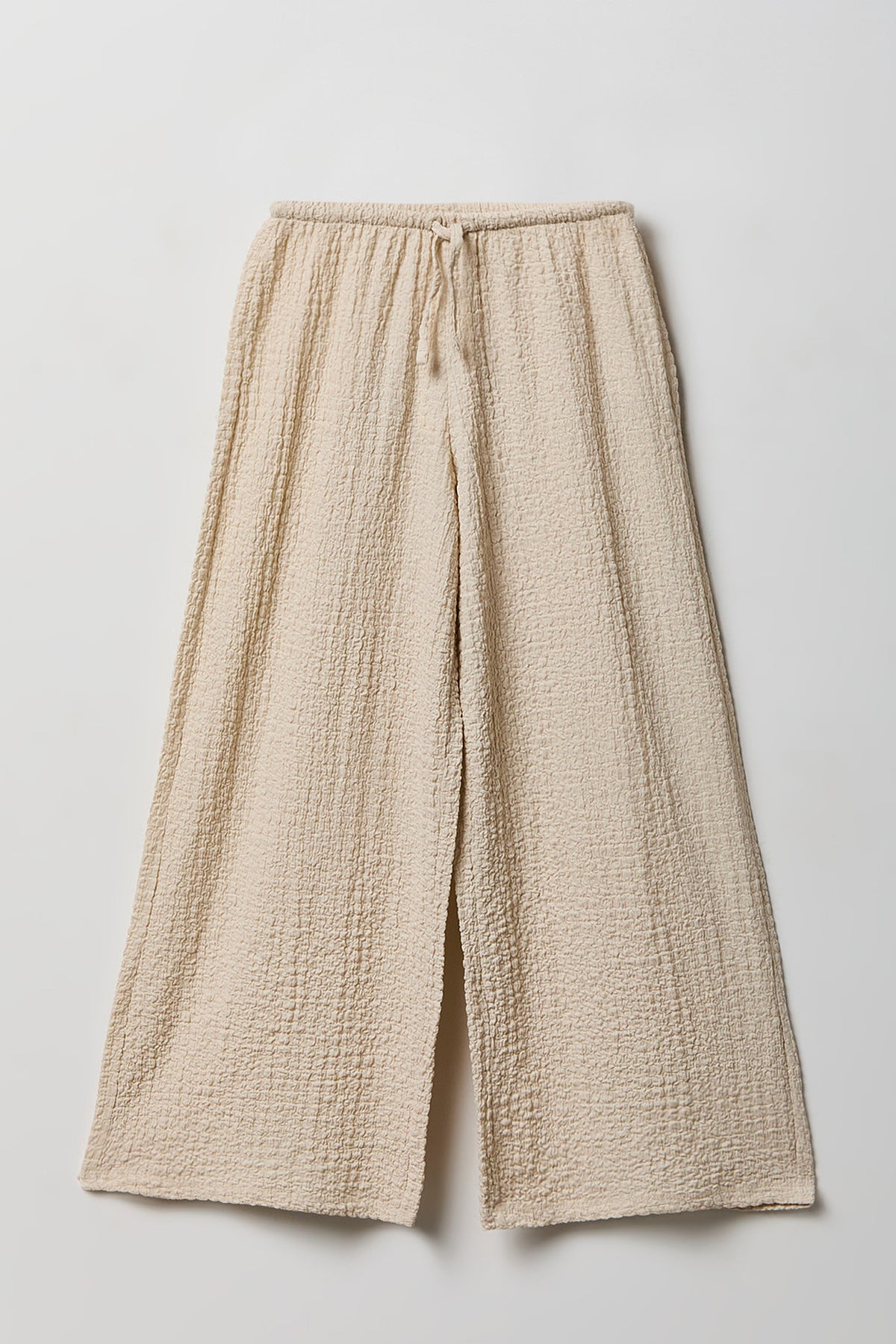 Girls Textured Wide Leg Pant - Tan