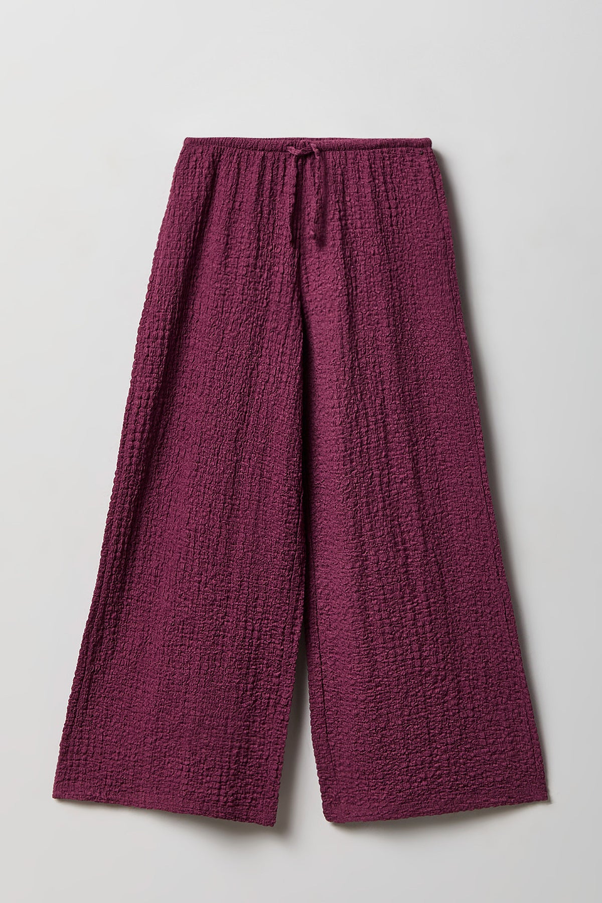 Girls Textured Wide Leg Pant - Mauve