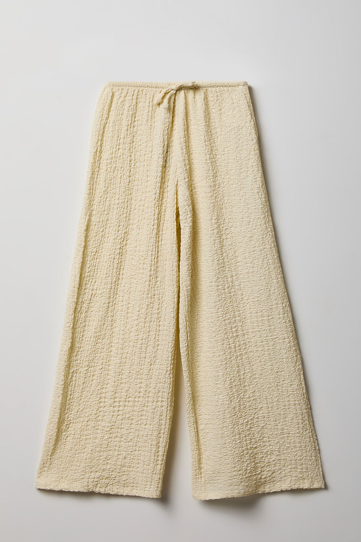 Girls Textured Wide Leg Pant - Ivory