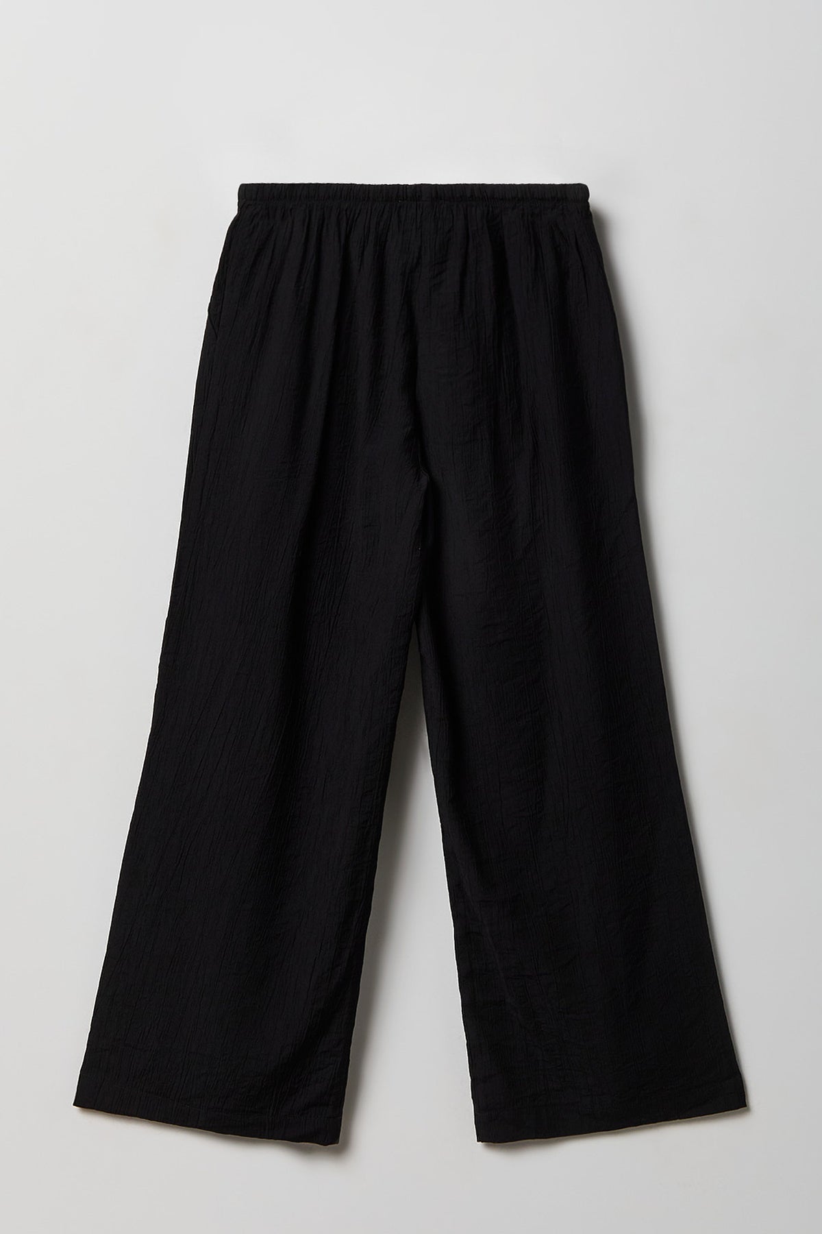 Alt View 2. Textured Flowy Wide Leg Pant - Black