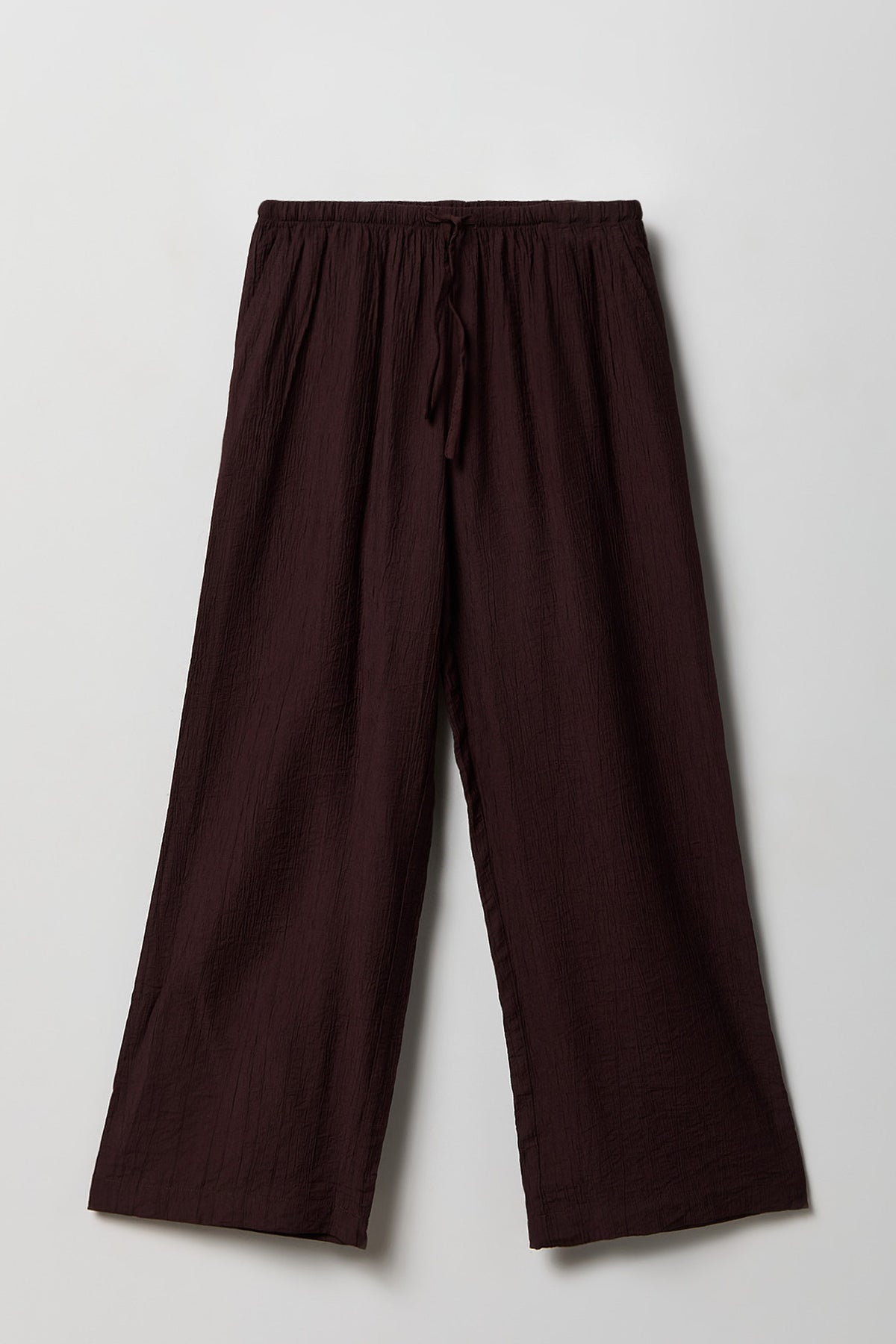 Pantalon texturé fluide à jambe large