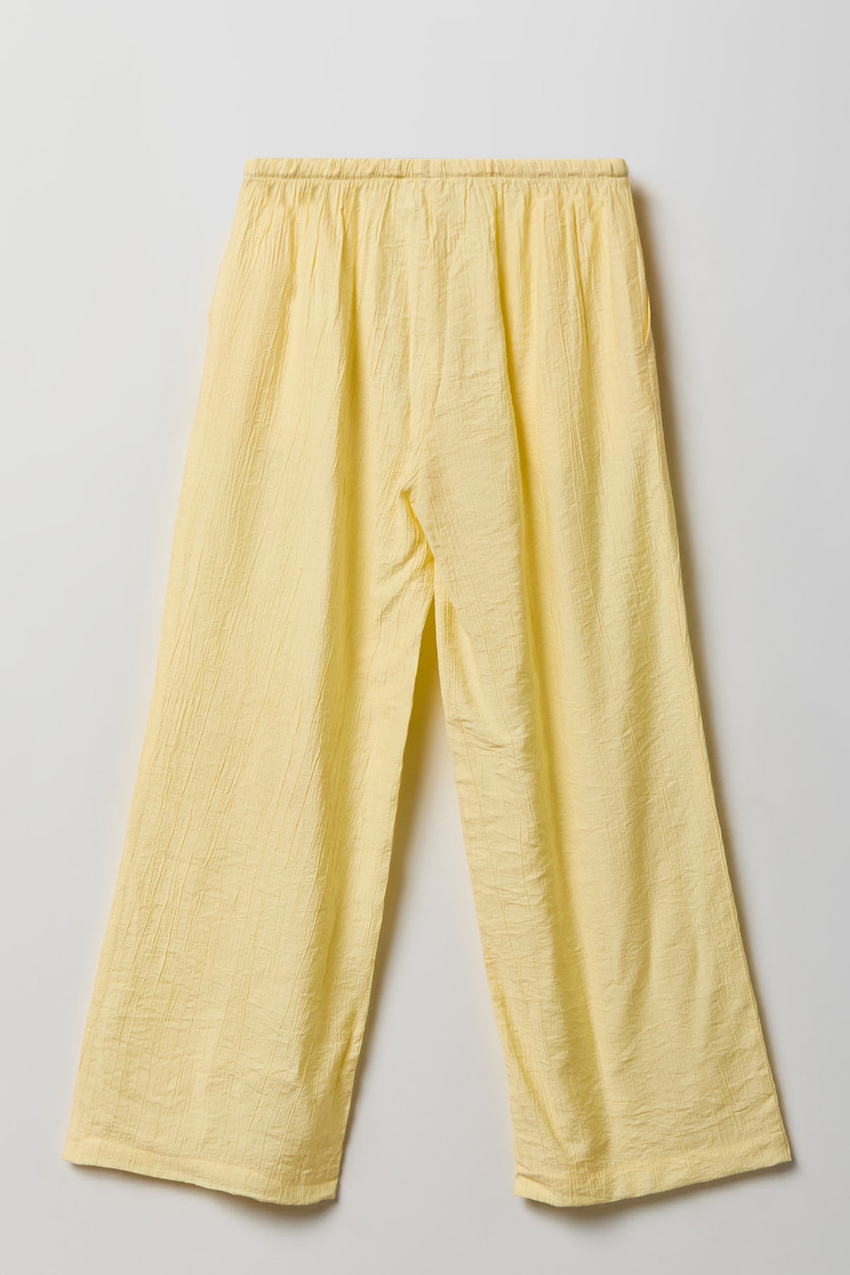 Alt View 2. Textured Flowy Wide Leg Pant - Pale Yellow