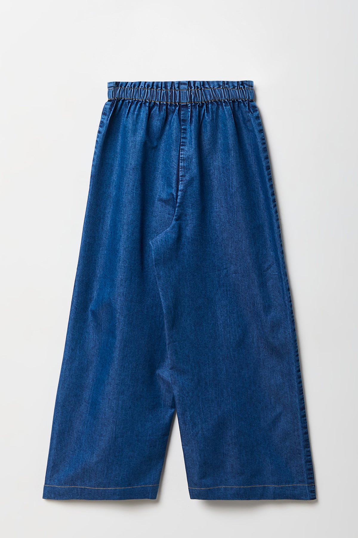 Alt View 2. Girls Wide Leg Paperbag Jean - Medium Blue