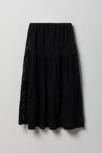 Girls Lace Tiered Maxi Skirt