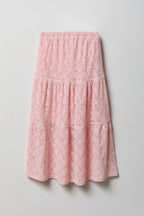 Girls Lace Tiered Maxi Skirt