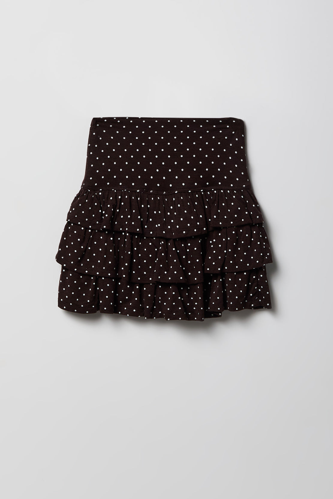Girls Tiered Skirt - Brown