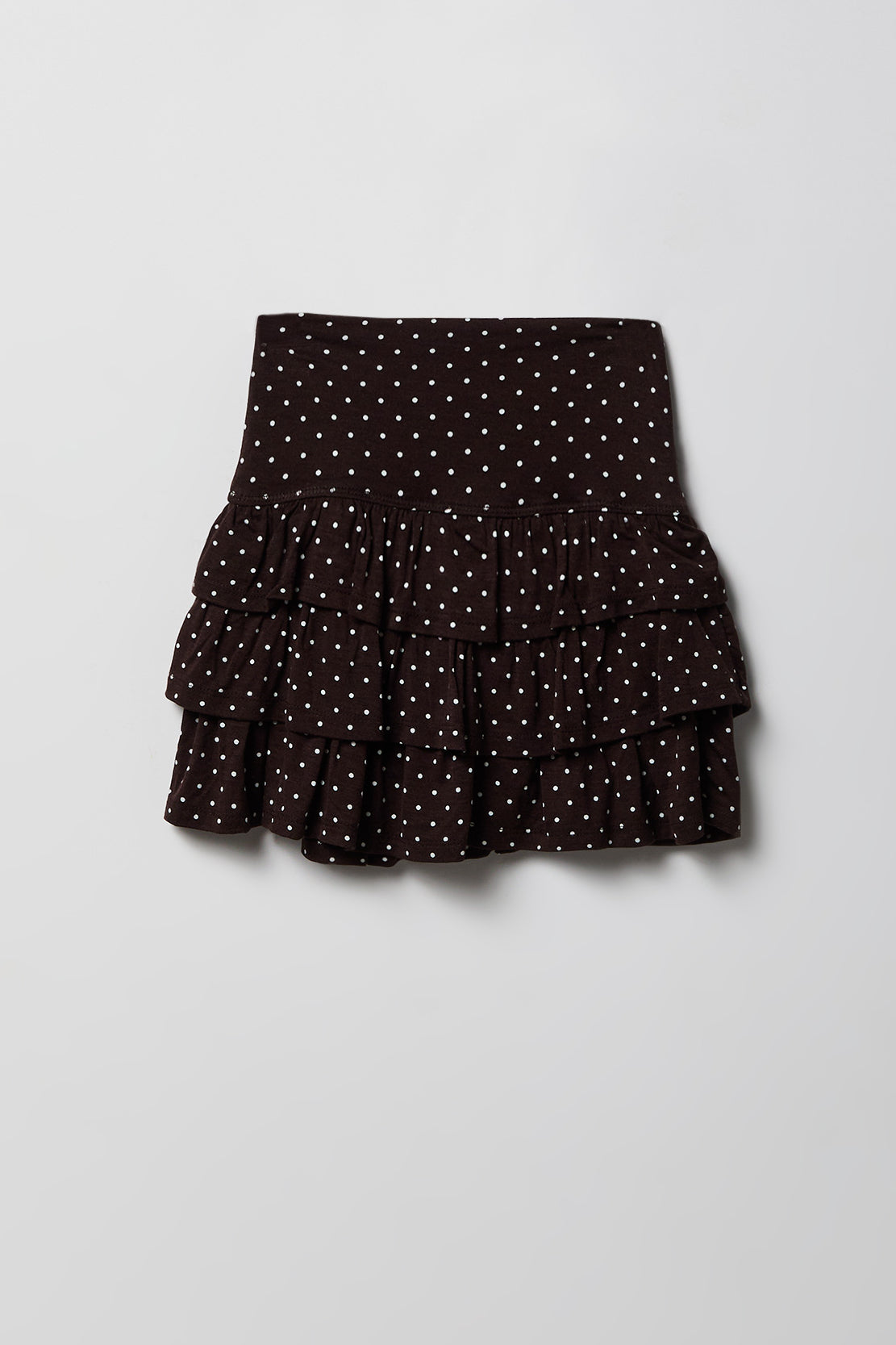 Alt View 2. Girls Tiered Skirt - Brown