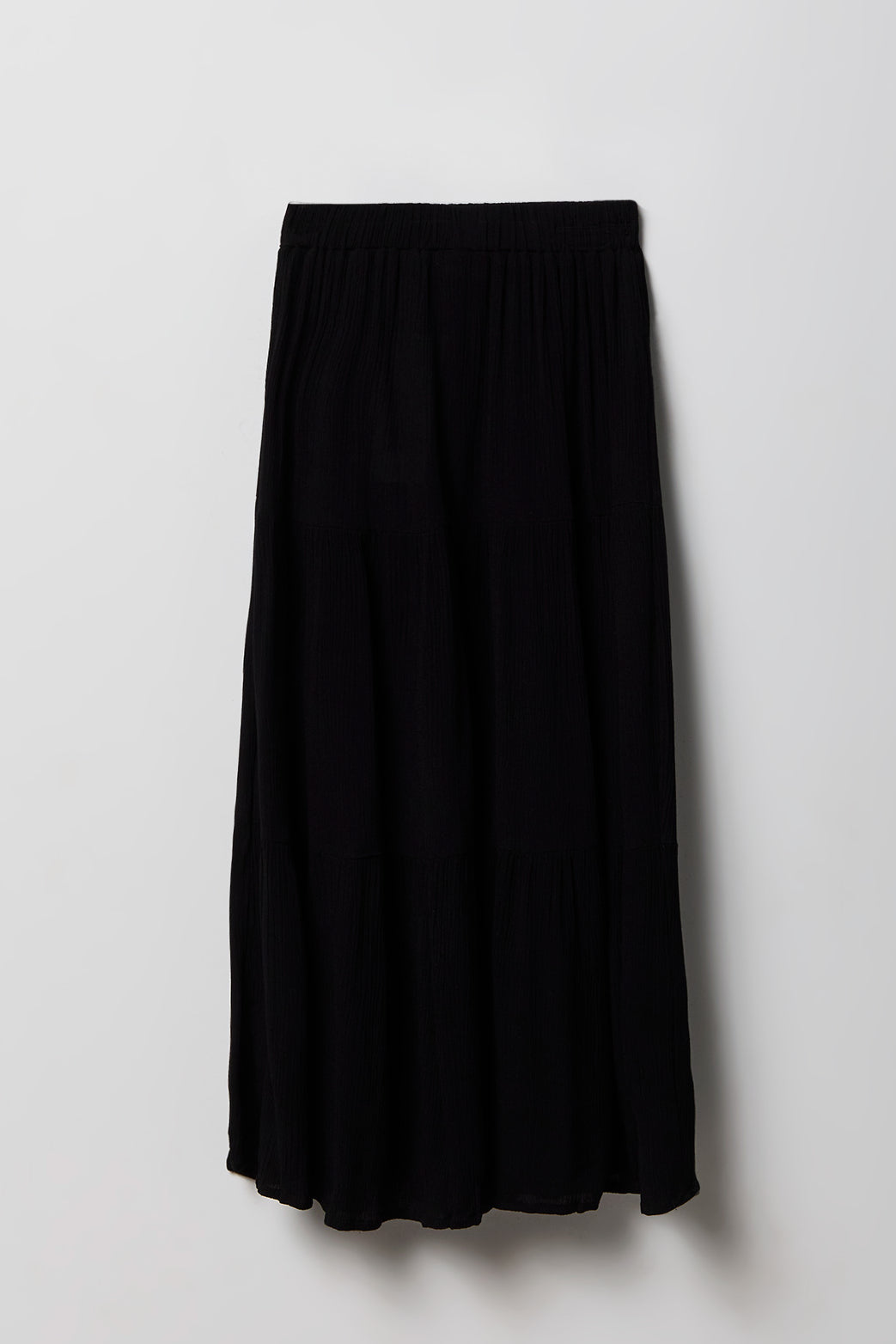 Alt View 2. Girls Tiered Maxi Skirt - Black
