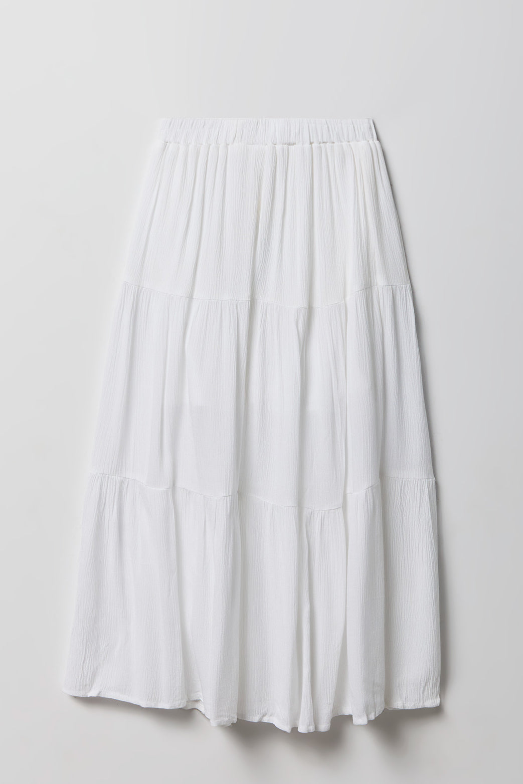 Girls Tiered Maxi Skirt - White