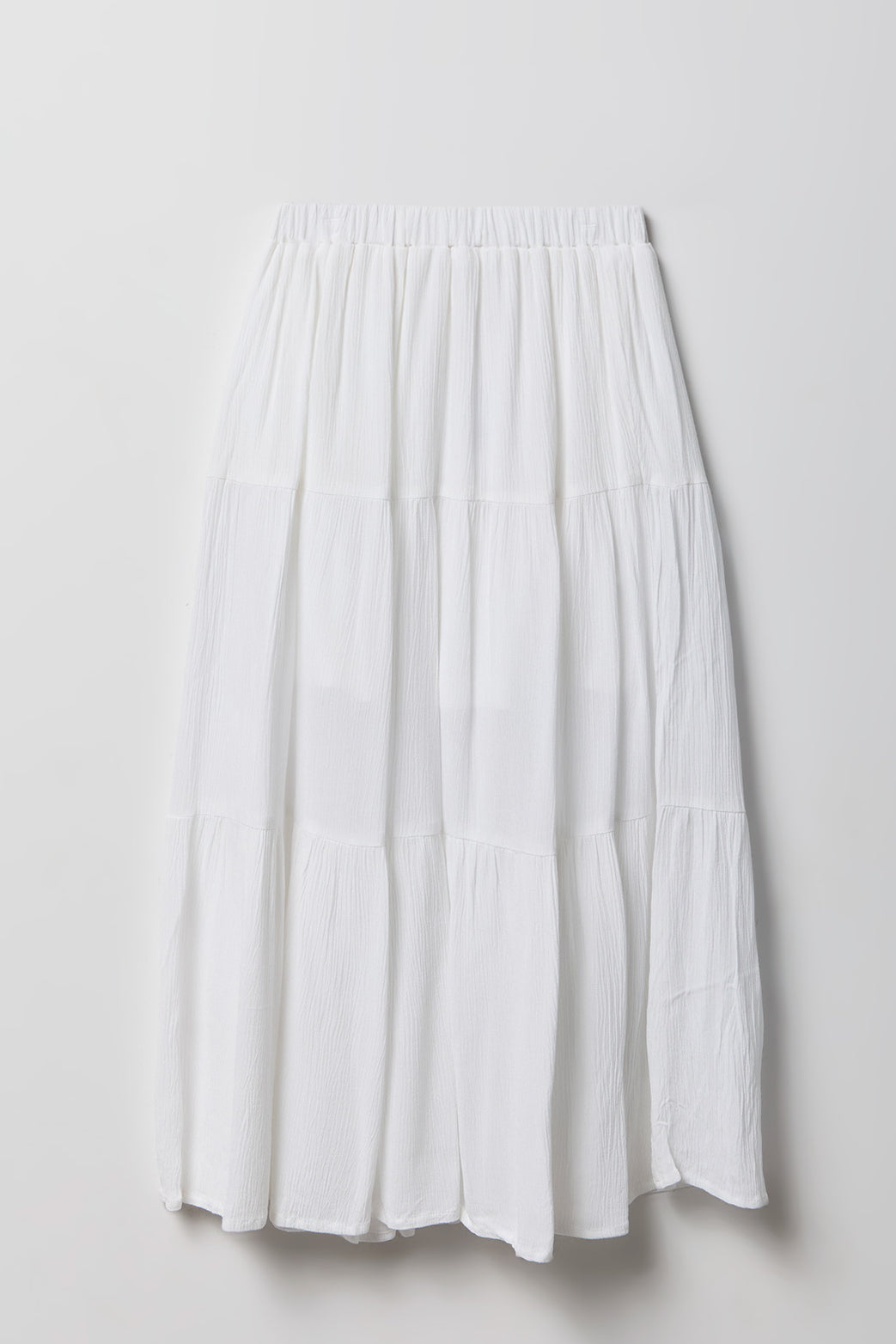Alt View 2. Girls Tiered Maxi Skirt - White