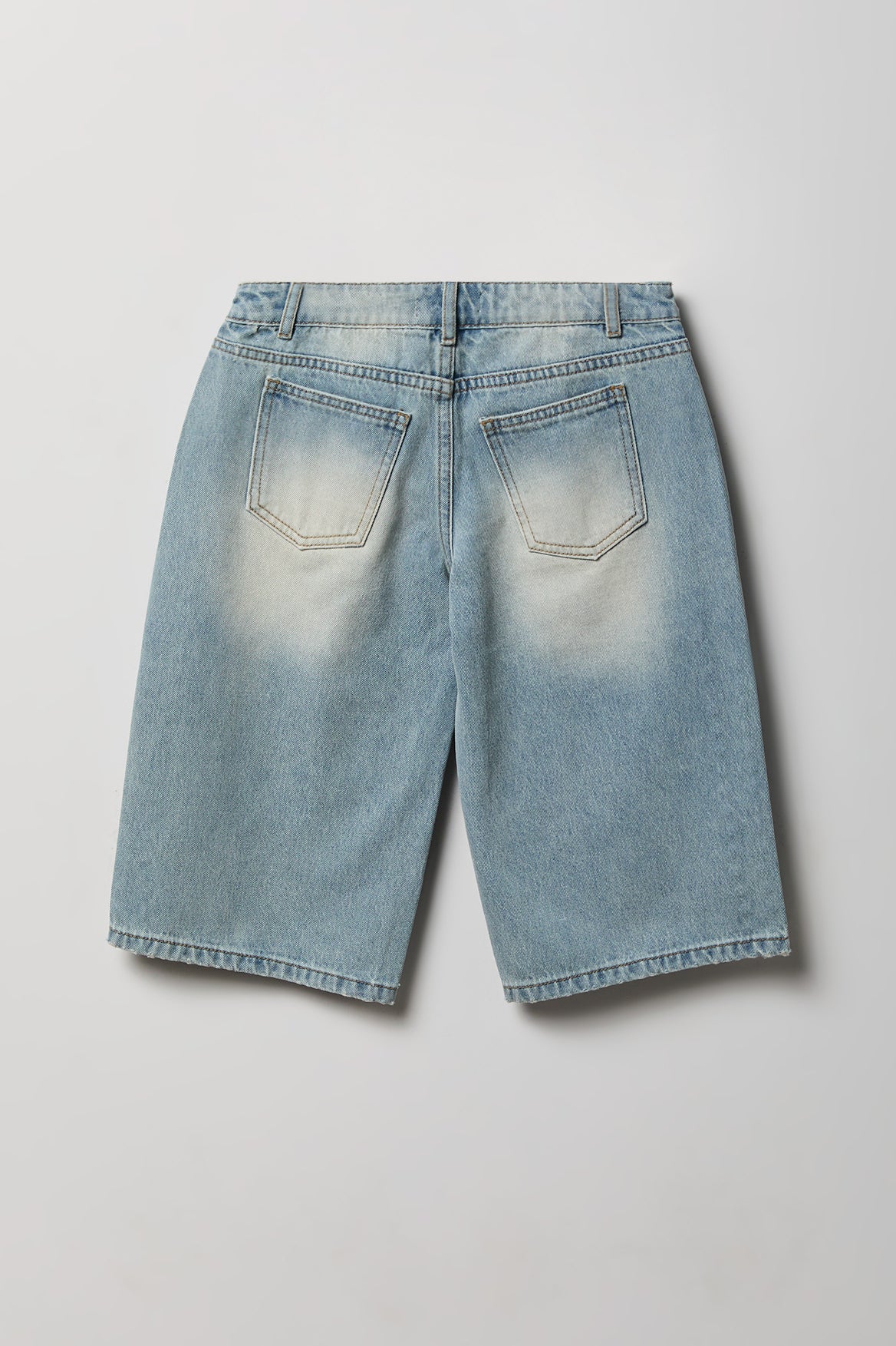 Alt View 2. Girls Studded Low Rise Jort - Sky Blue