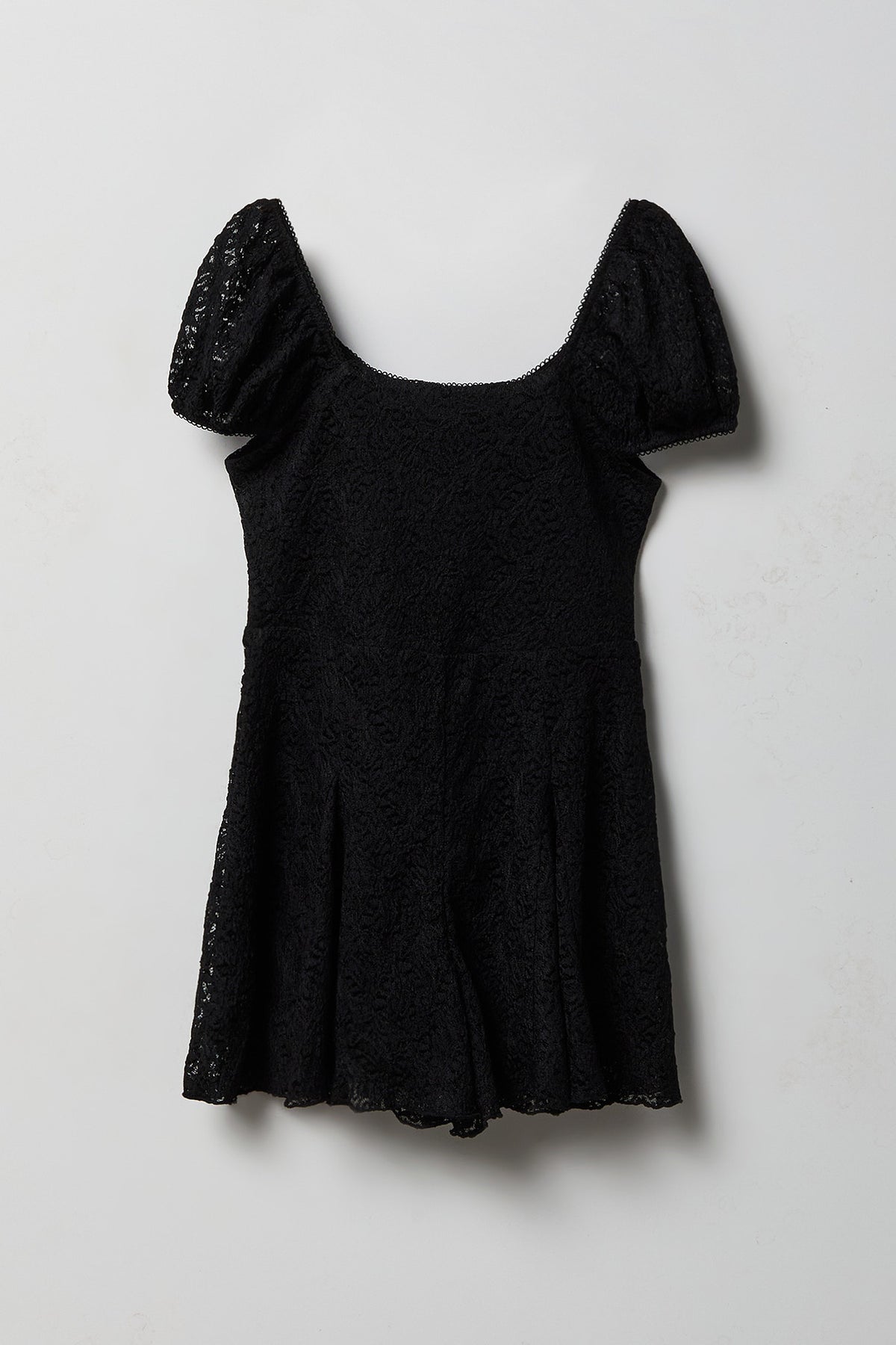 Alt View 2. Girls Lace Romper Dress - Black