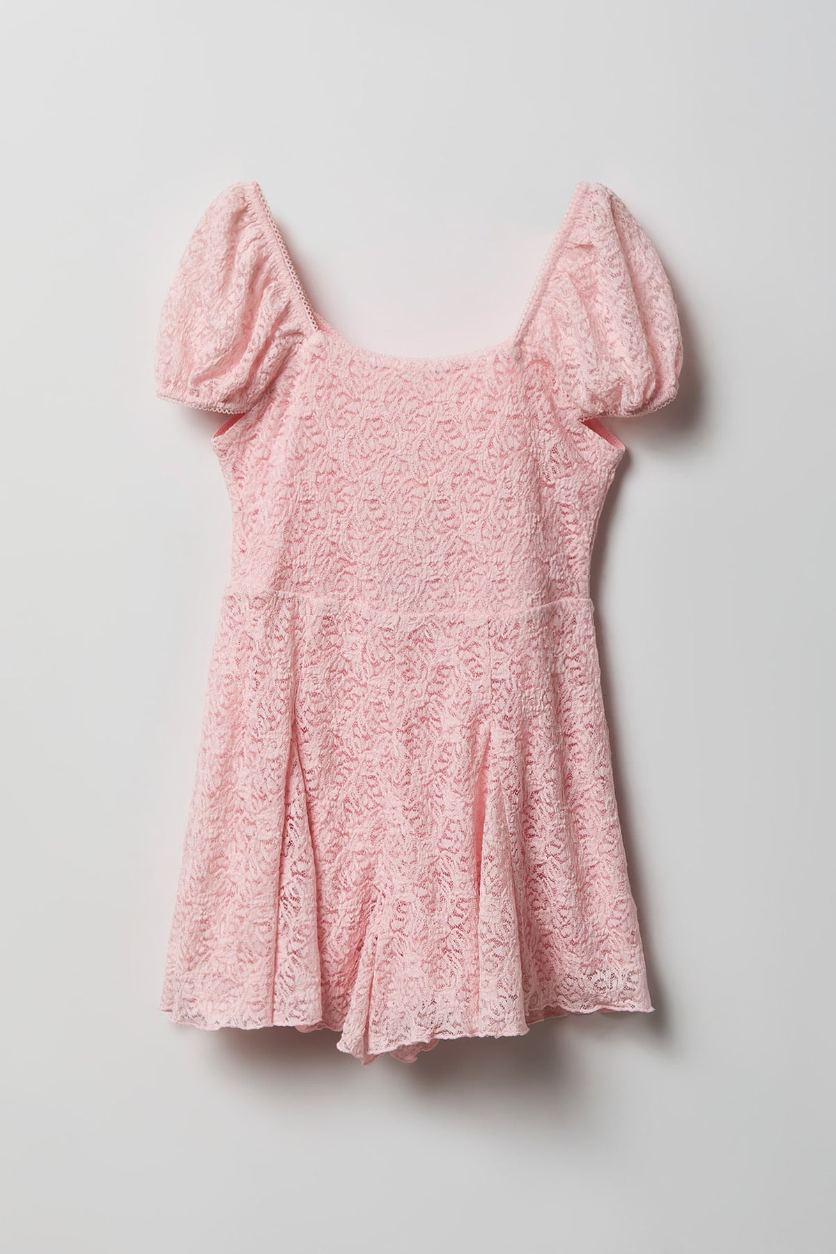 Alt View 2. Girls Lace Romper Dress - Light Pink