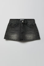 Jupe-short en deim extensible avec motif brodé Papillon pour fille