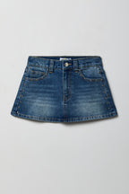Jupe-short en denim extensible clouté pour fille