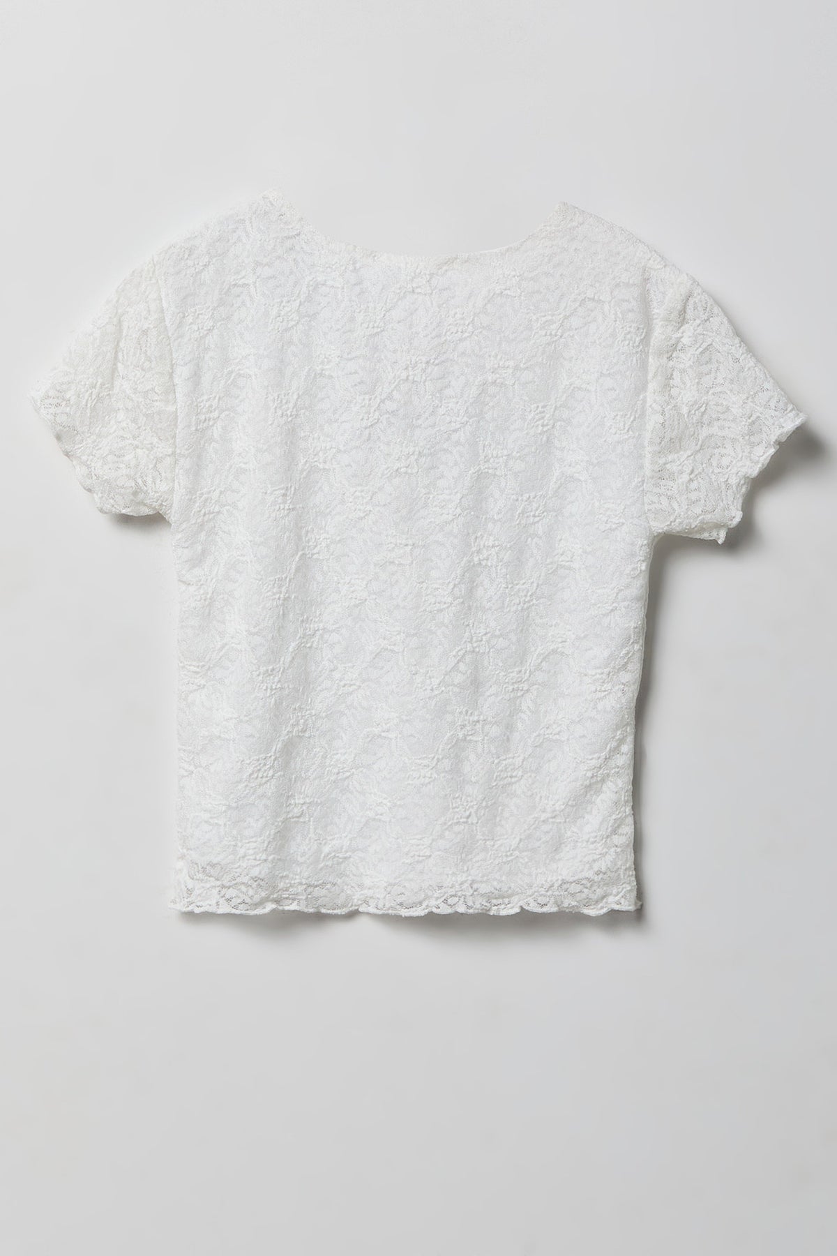 Alt View 2. Girls Lace Tee & Skort Set - White