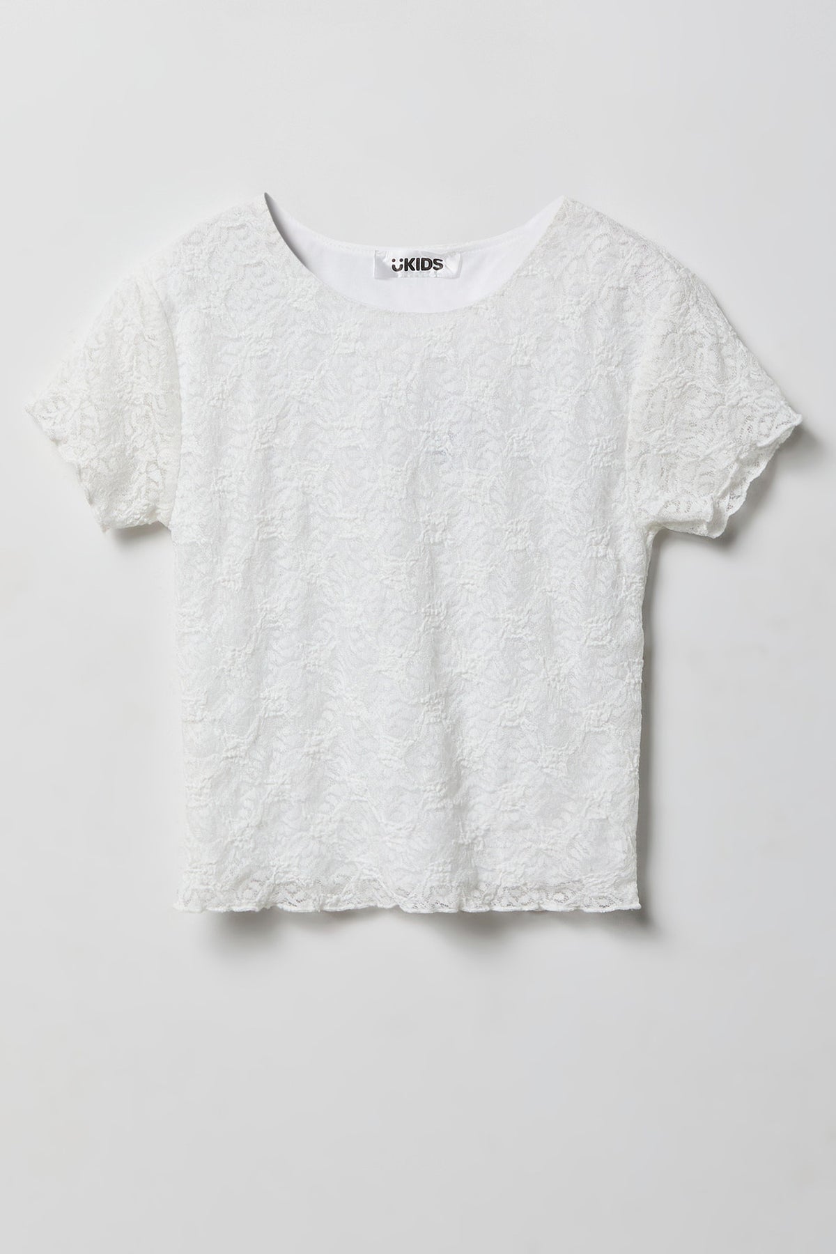 Alt View 3. Girls Lace Tee & Skort Set - White