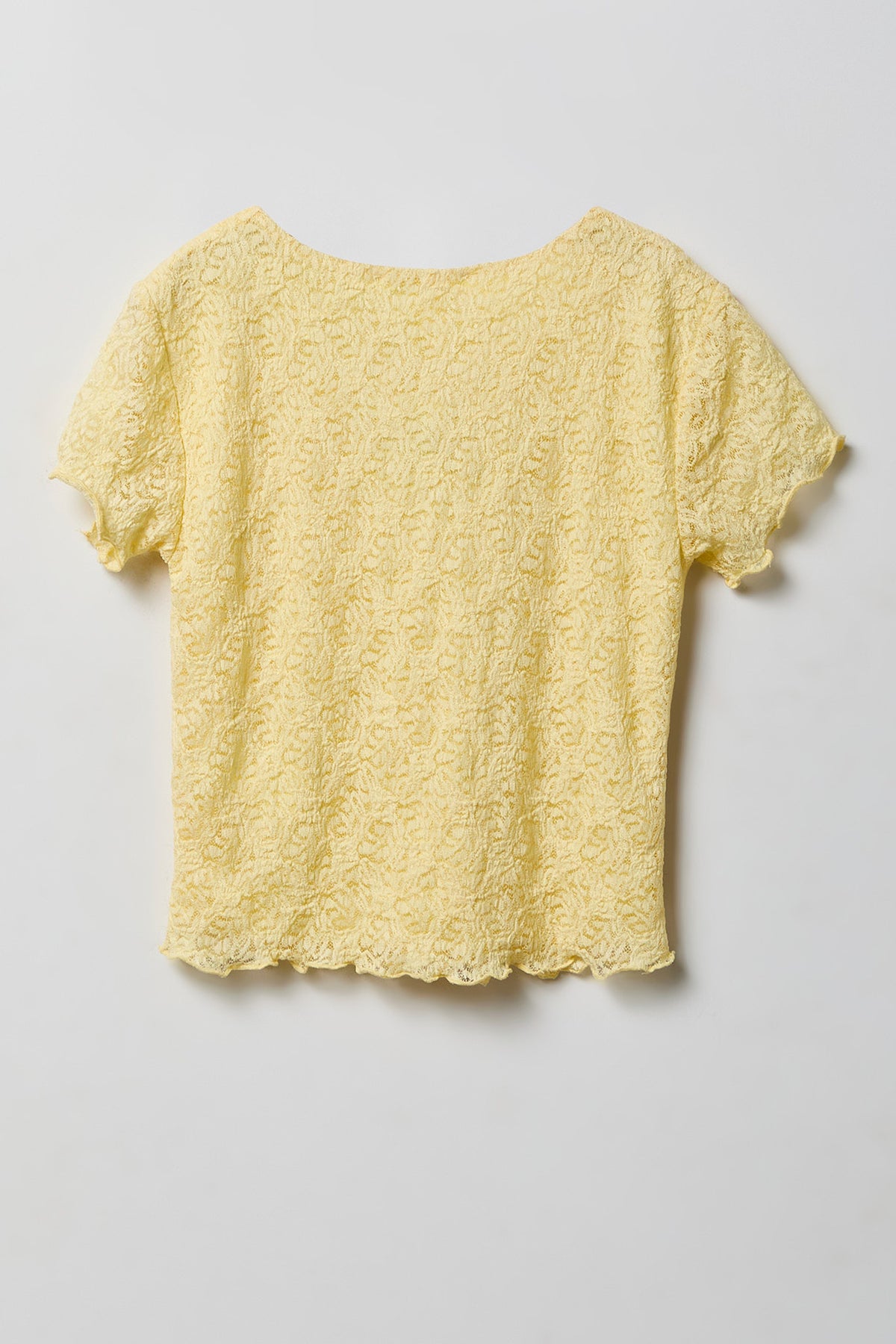 Alt View 2. Girls Lace Tee & Skort Set - Pale Yellow