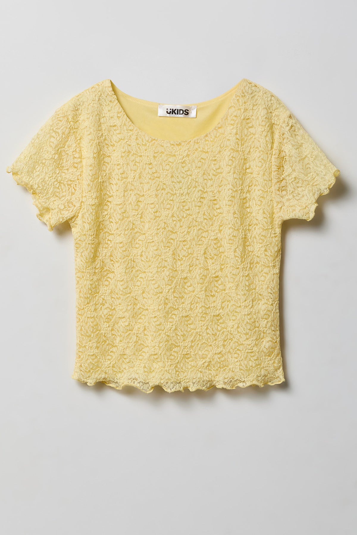 Alt View 3. Girls Lace Tee & Skort Set - Pale Yellow