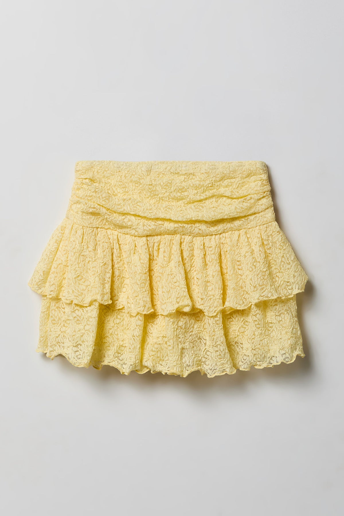 Alt View 5. Girls Lace Tee & Skort Set - Pale Yellow