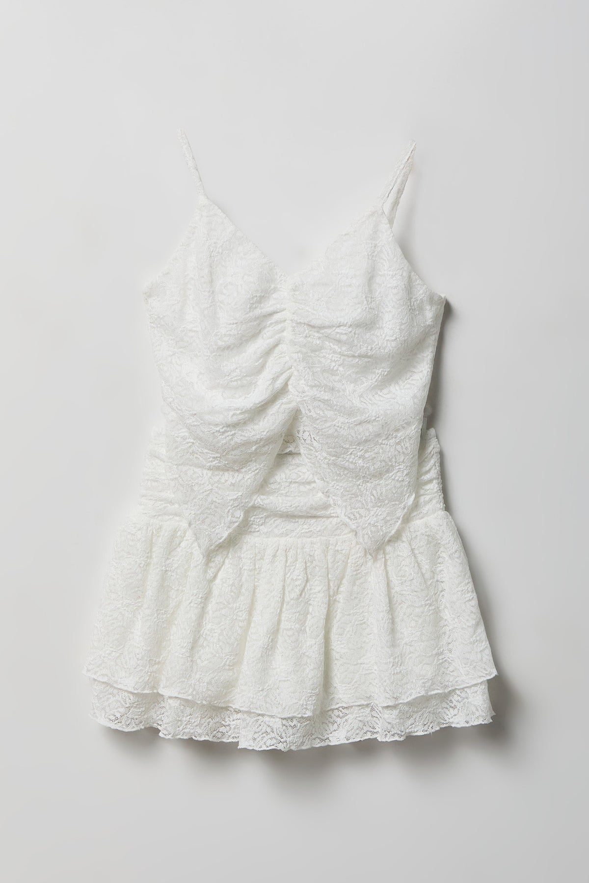 Girls Lace Tank & Skort Set - White