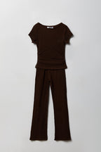 Girls Textured Top & Pant Set