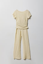 Girls Textured Top & Pant Set