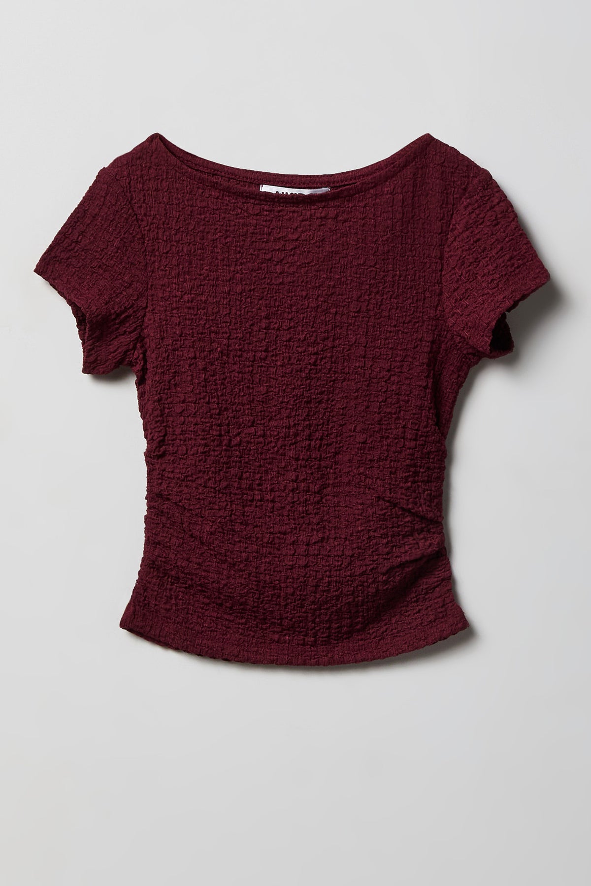 Alt View 3. Girls Textured Top & Pant Set - Burgundy