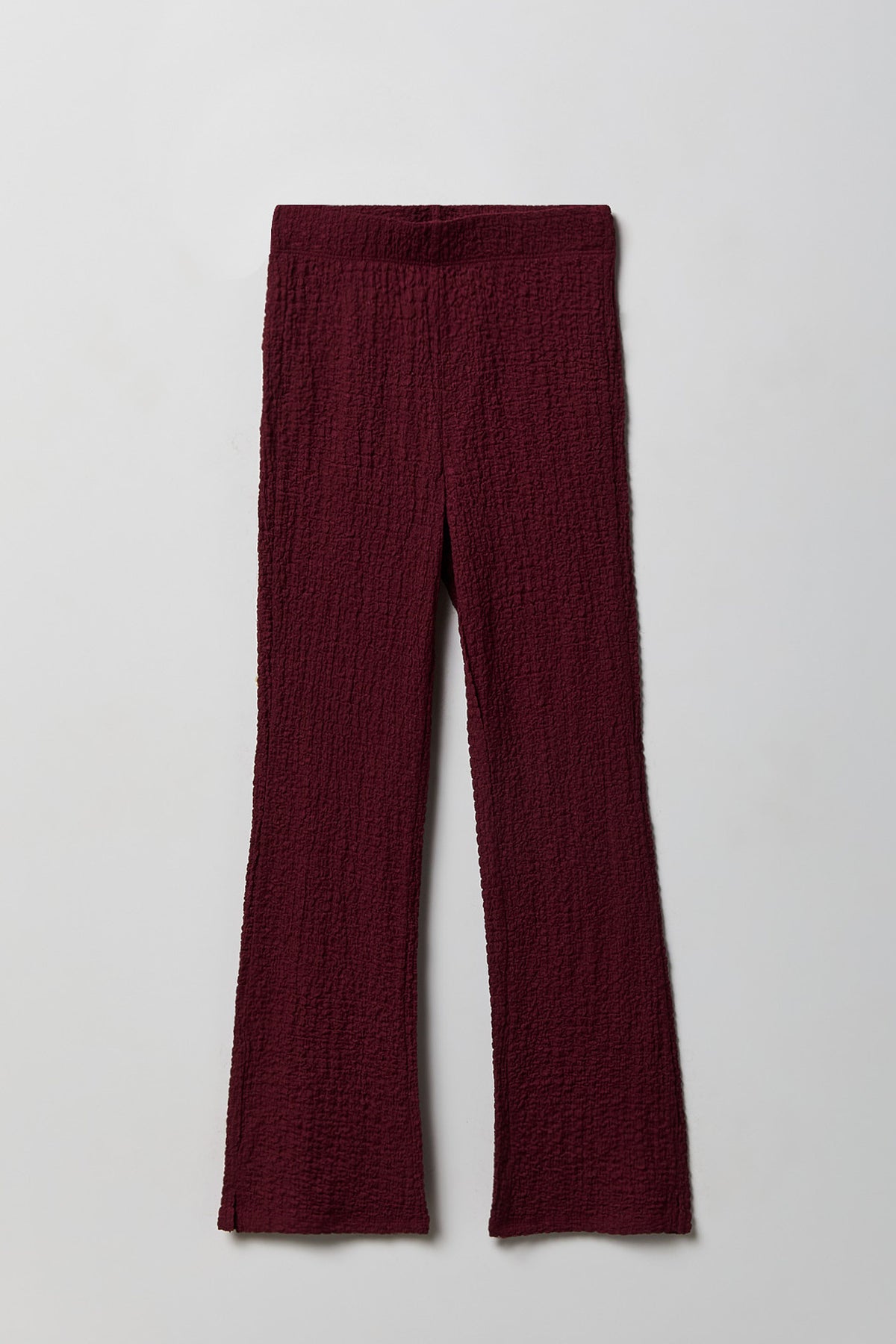 Alt View 4. Girls Textured Top & Pant Set - Burgundy
