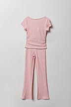 Ensemble avec haut texturé et pantalon pour fille