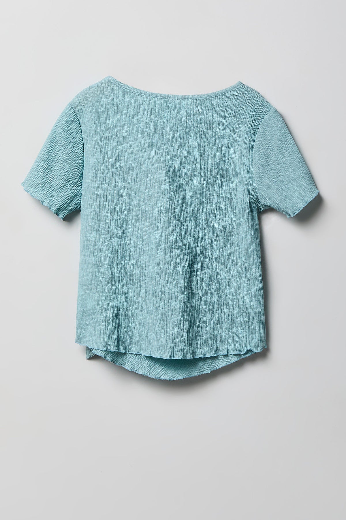 Vue alternative 2. Ensemble avec haut texturé à attaches latérales et pantalon pour fille