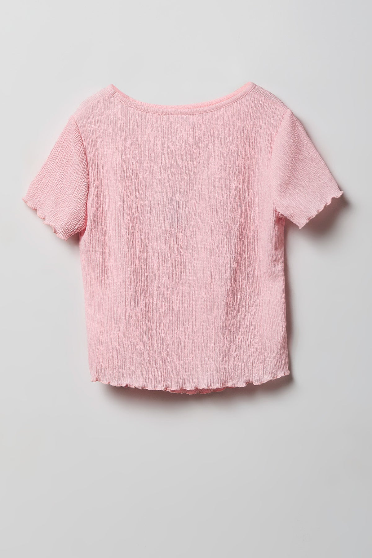 Vue alternative 2. Ensemble avec haut texturé à attaches latérales et pantalon pour fille