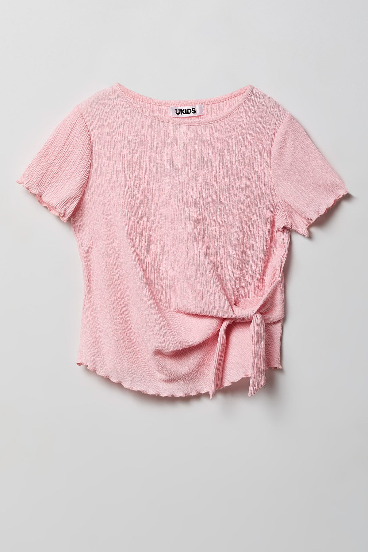 Vue alternative 3. Ensemble avec haut texturé à attaches latérales et pantalon pour fille