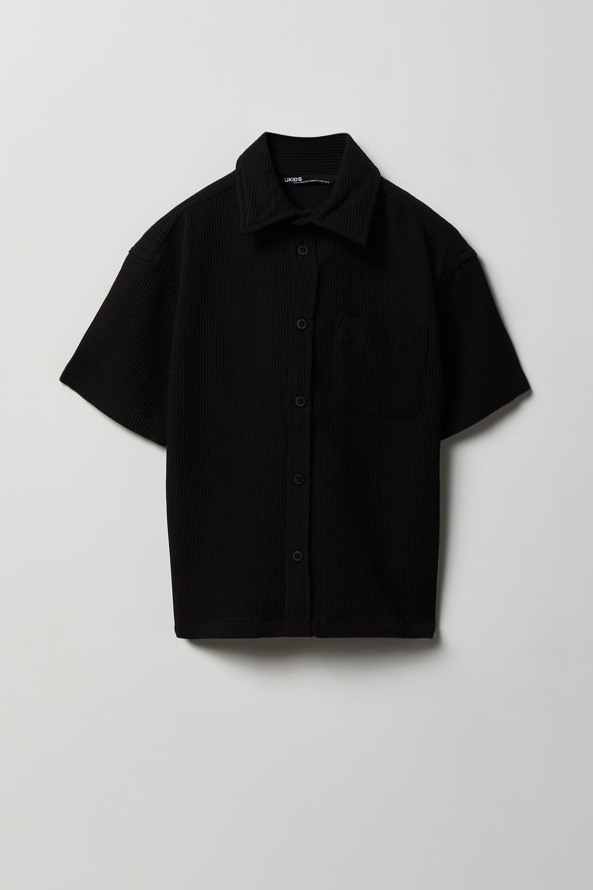 Haut carré boutonné texturé avec col pour garçon