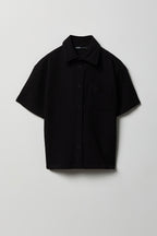 Haut carré boutonné texturé avec col pour garçon