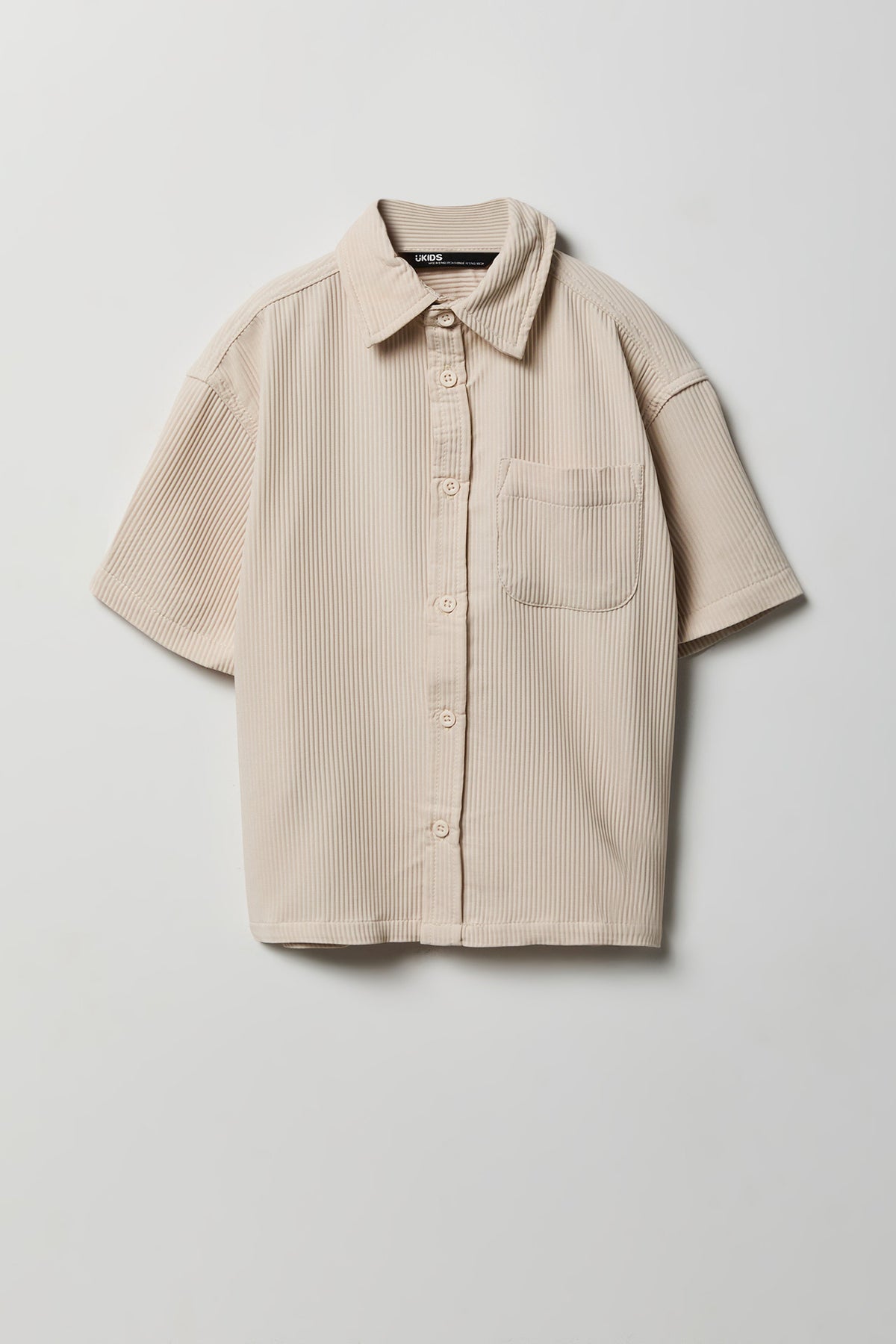 Haut carré boutonné texturé avec col pour garçon