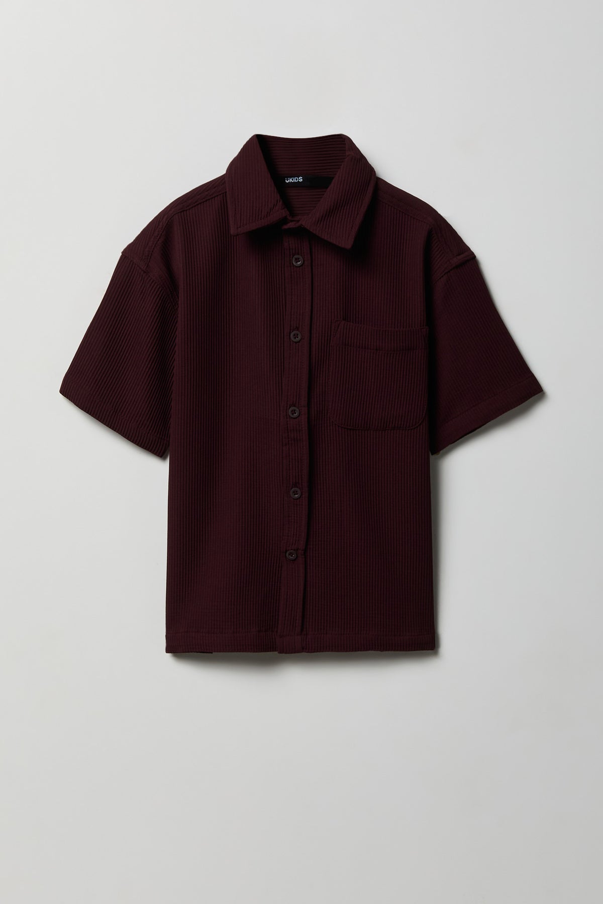 Haut carré boutonné texturé avec col pour garçon