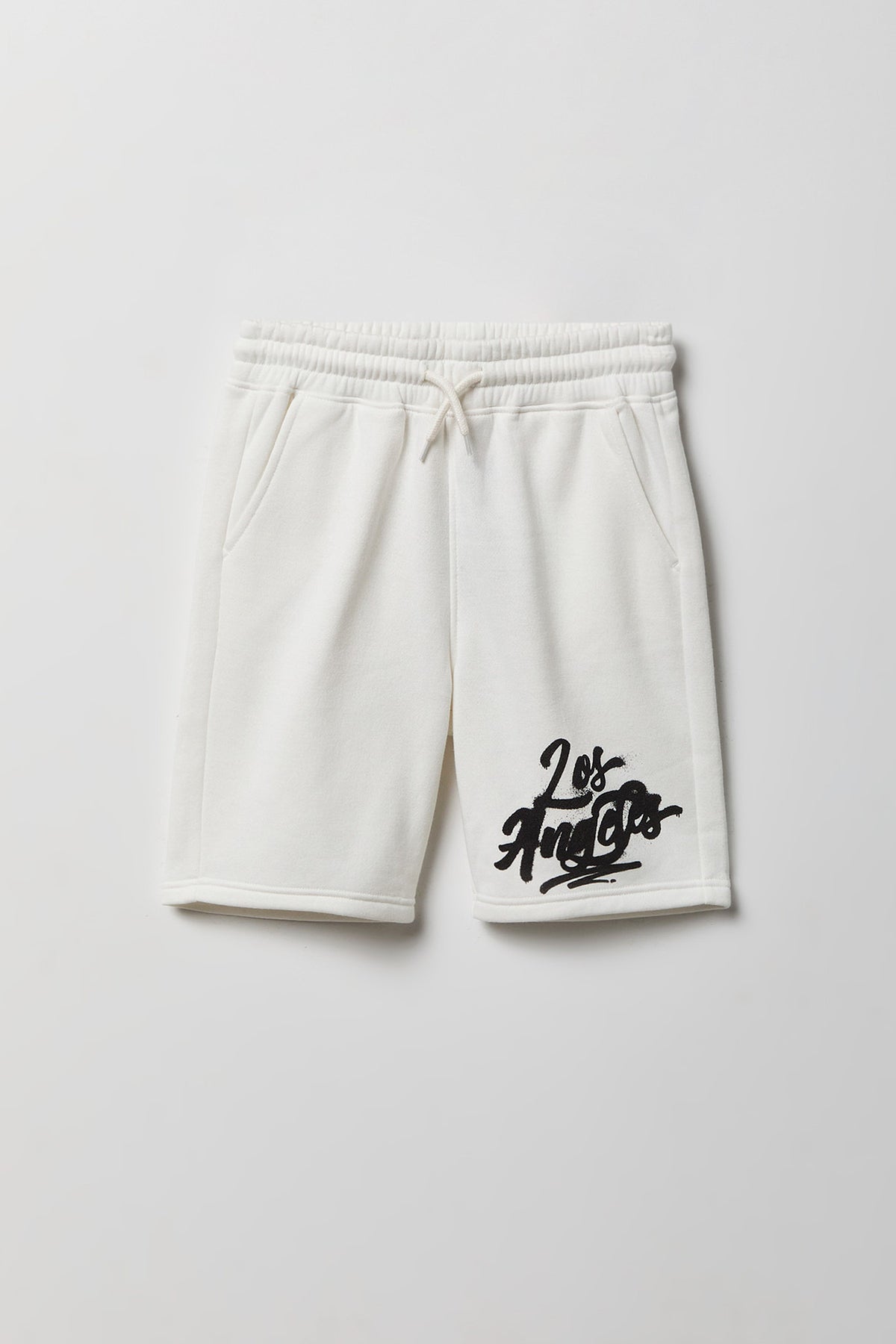 Boys Graphic Fleece Short - White