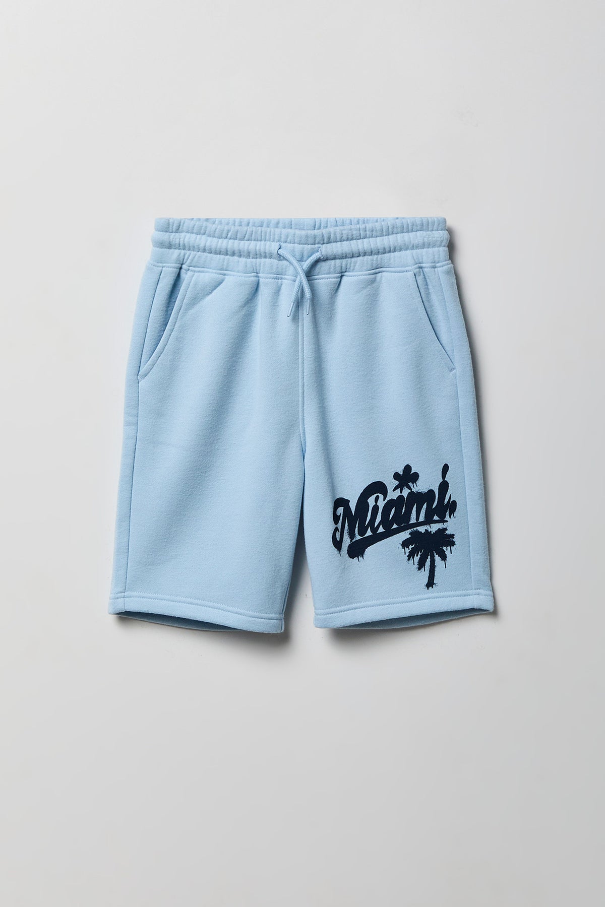 Boys Graphic Fleece Short - Light Blue