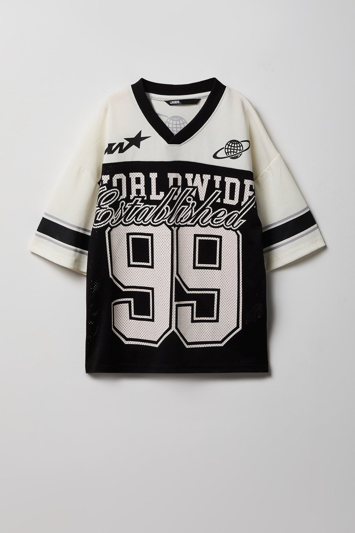 Boys Graphic Mesh Football Jersey - Black